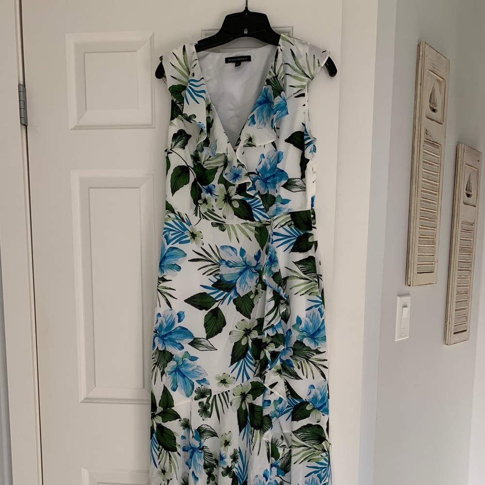 Ruffled Flower Midi Dress